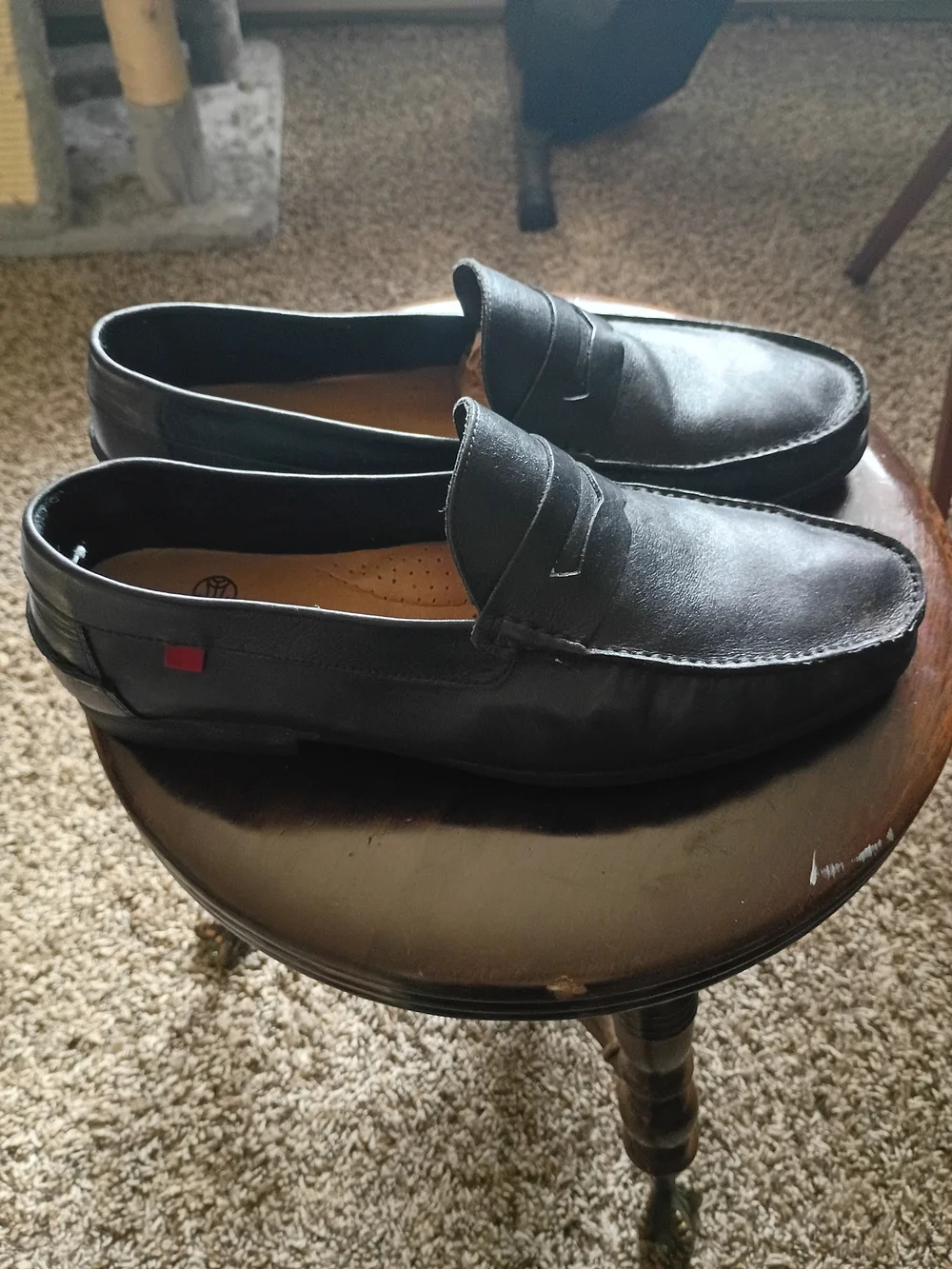 Classic Black Leather Penny Loafers Made In Brazil